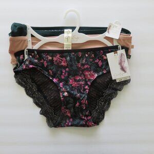 (#129) Jessica Simpson 3 Pack Ultra Flirty Hipster Fit Panties Underwear Sz S